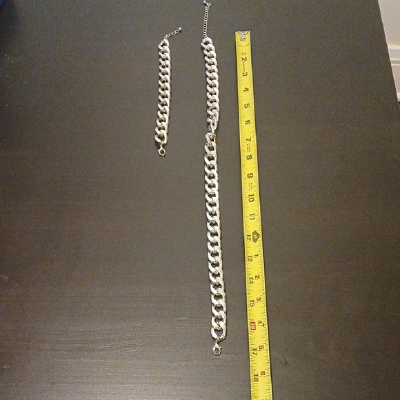 Silver Chain Necklace and Bracelet Set - Picture 8 of 9